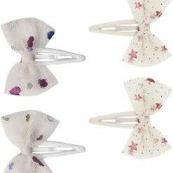 Konges Sløjd 4-PACK TULLE BOWIE HAIRCLIPS HEART OF GOLD MULTI/ETOILE PINK SPARKLE