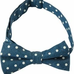 Milk & Soda POLKA DOTS DENIM BOW TIE LIGHT DENIM/WHITE