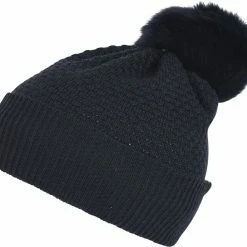 Mp Denmark Chunky Oslo Beanie W Fox Fur Navy