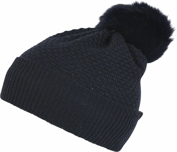 Mp Denmark Chunky Oslo Beanie W Fox Fur Navy 1 Mp Denmark Chunky Oslo Beanie W Fox Fur Navy
