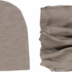 Wheat Sæt Af 1 Uld Hue Og 1 Halsedisse Arta Grey Khaki Melange