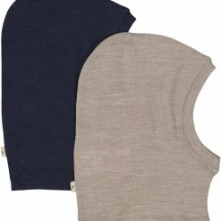 Wheat Sæt Af 2 Uld Elefanthuer Kim Khaki Navy