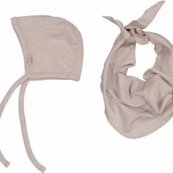 Wheat Sæt Af 1 Uldtørklæde Og 1 Uldkyse Lyserød