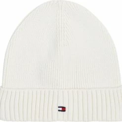 Tommy Hilfiger SMALL FLAG BEANIE Ivory Petal