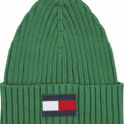Tommy Hilfiger BIG FLAG BEANIE Green Malachite