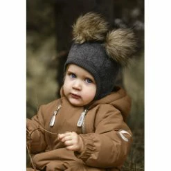 Mikk-Line Wool Fullface W. Pom Pom Anthracite Melang -Mikk-line butik unnamed file 492