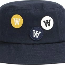 Wood Wood Val Patches Kids Bucket Hat Blå