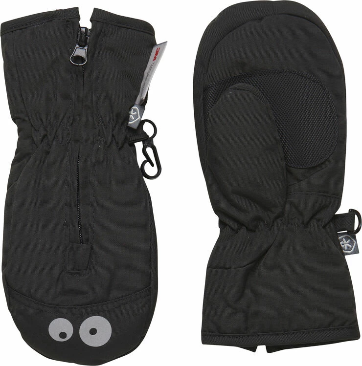 Color Kids Mittens - W. Zipper Black 1 Color Kids Mittens - W. Zipper Black