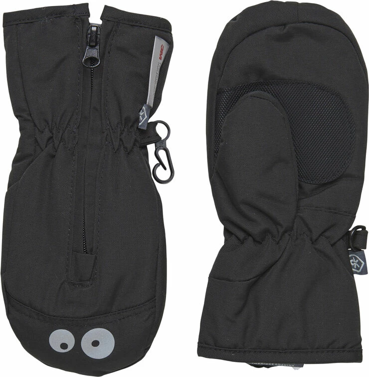 Color Kids Mittens - W. Zipper Black 2 Color Kids Mittens - W. Zipper Black - Billede 2