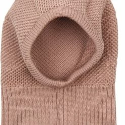 Huttelihut WOOLY Single Layer Hat W/fakefur Pompom & Windstop D.rose WOOLY Single Laye